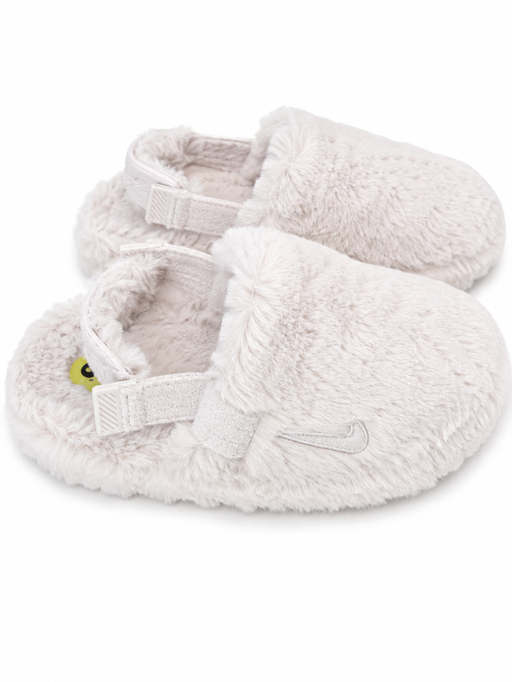 Nike Calm Mule SE Cozy Slippers Faux Fur Women 5 Cream Beige Slip On Casual NWOB